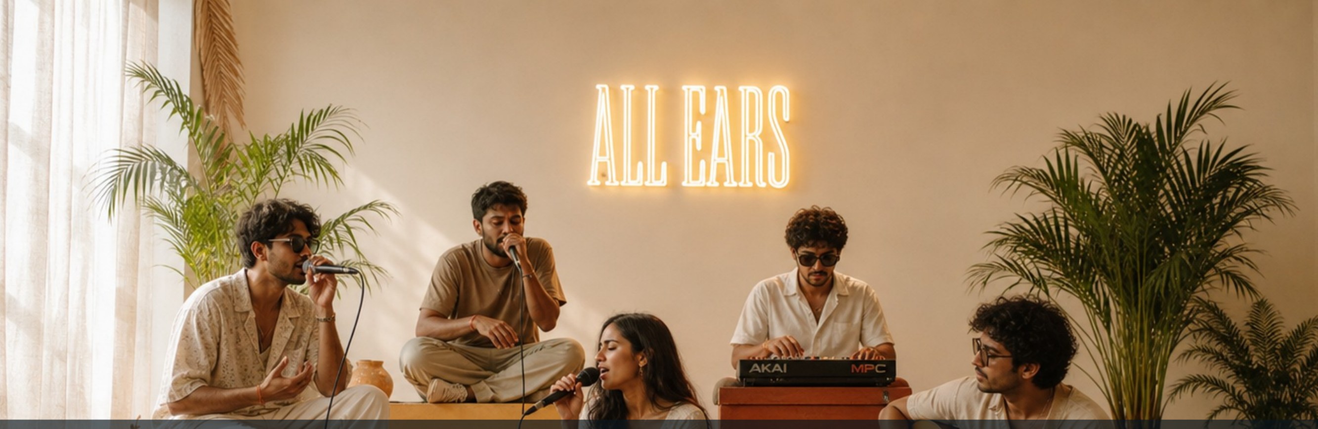 The All Ears studio, mid-session